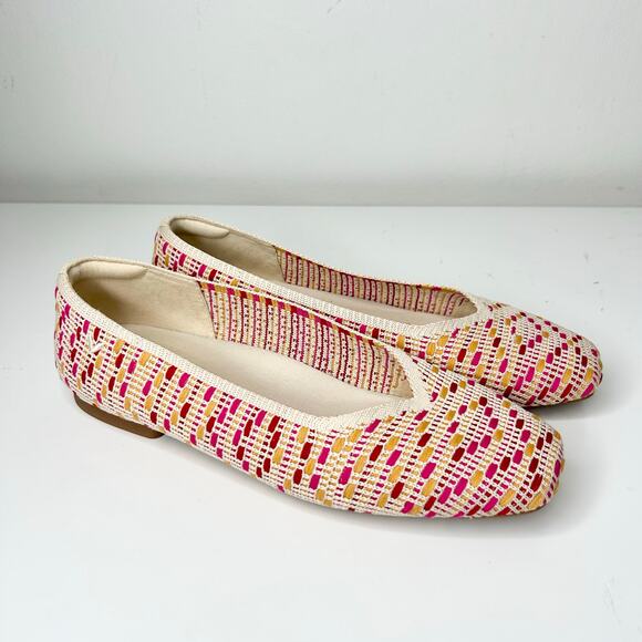 Vivaia Square-Toe V-Cut Flats (Margot 2.0) Multi Pink Crochet - Picture 3 of 7